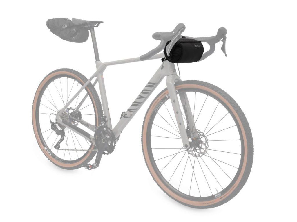 Acepac Barrel MKIII compact handlebar bag on a gravel bike