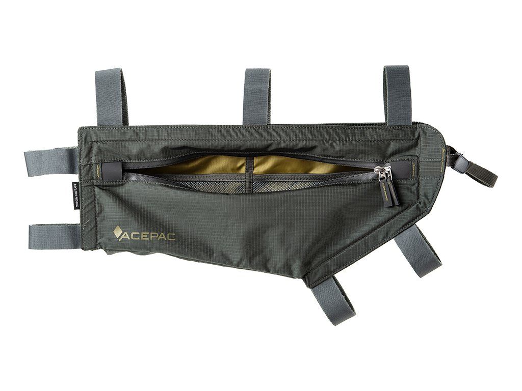 Open Acepac Zip Frame Bag M MKIII with bright interior and mesh organiser